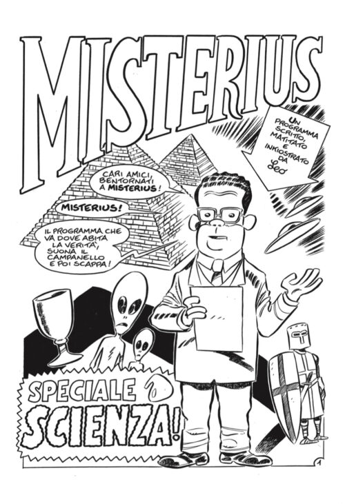 Prima tavola di Misterius, il fumetto di Leo Ortolani per Comics&Science