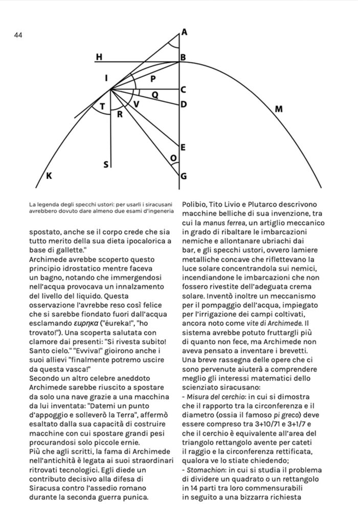 Estratto dell'articolo "Di Archimede non si sa niente" di Stefano Pisani per Comics&Science