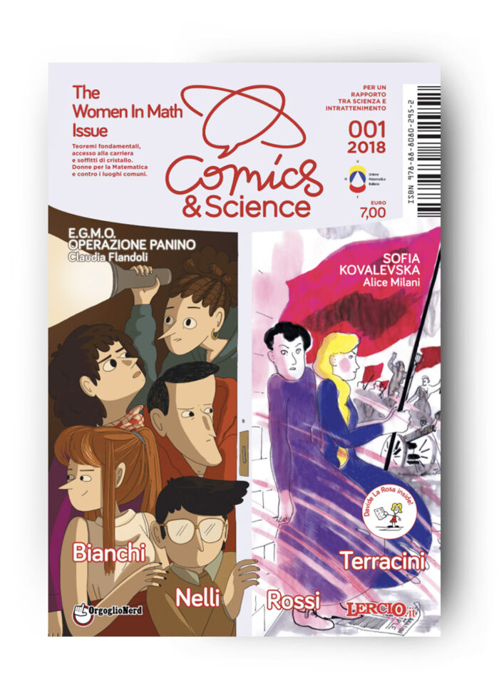 Copertina del numero The Women in Math Issue di Comics&Science, illustrata da Claudia Flandoli e Alice Milani