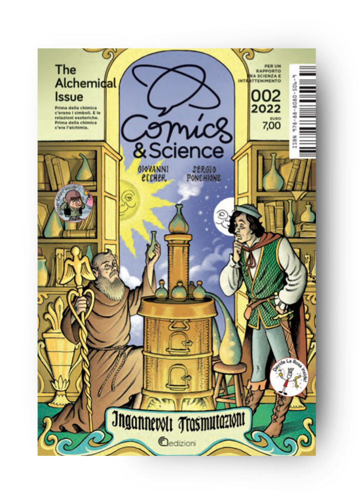 La copertina di The Alchemical Issue rappresenta  un frate e un altro personaggio guardare in modo interrogativo un alambicco. Dietro di loro una libreria piena di volumi e un terrazzo su cui si affacciano luna e sole. Il disegno è stato realizzato da Sergio Ponchione