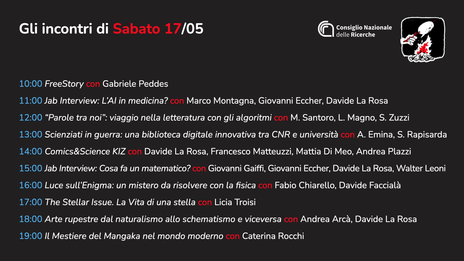 Programma di Comics&Science al Salone del Libro