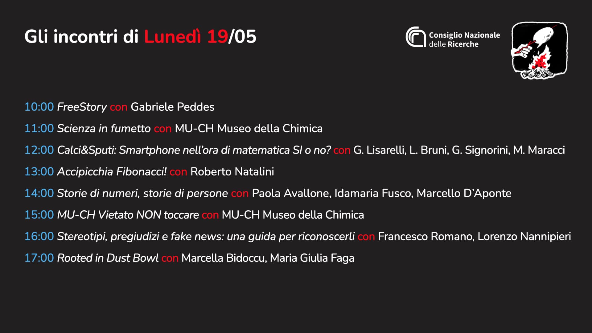 Programma di Comics&Science al Salone del Libro